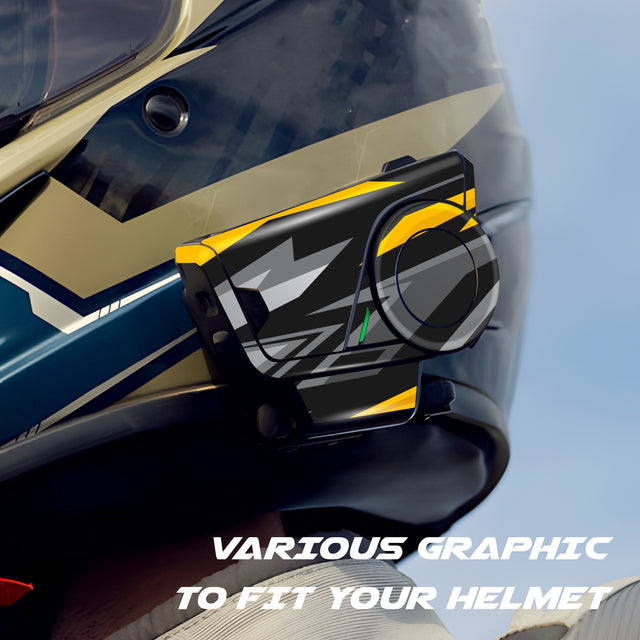 For Sena 60S Skin Stickers Communication System Protection Graphics Decal L20 Abstract Yellow Gray Motorcycle Accessories