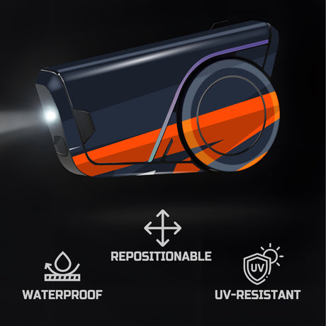 For Sena 60S Skin Stickers Communication System Protection Graphics Decal L21 Abstract Orange Black Motorcycle Accessories
