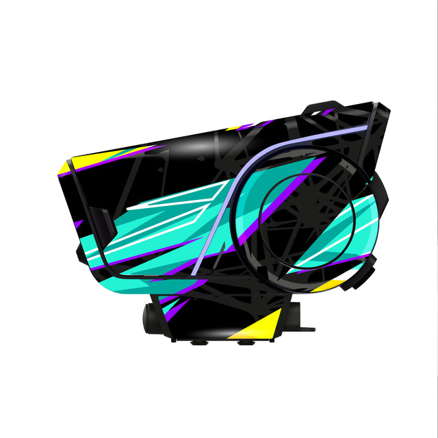 For Sena 60S Skin Stickers Communication System Protection Graphics Decal L22 Abstract Turquoise Black Motorcycle Accessories