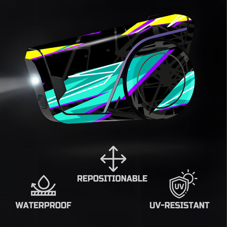 For Sena 60S Skin Stickers Communication System Protection Graphics Decal L22 Abstract Turquoise Black Motorcycle Accessories