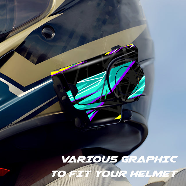 For Sena 60S Skin Stickers Communication System Protection Graphics Decal L22 Abstract Turquoise Black Motorcycle Accessories