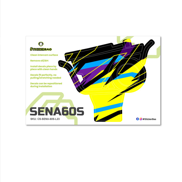 For Sena 60S Skin Stickers Communication System Protection Graphics Decal L23 Abstract Yellow Motorcycle Accessories