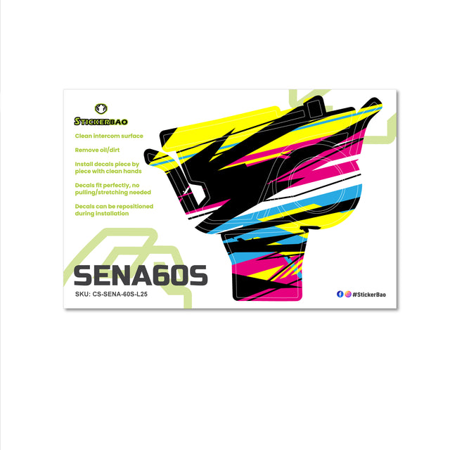 For Sena 60S Skin Stickers Communication System Protection Graphics Decal L25 Abstract Colorful Motorcycle Accessories