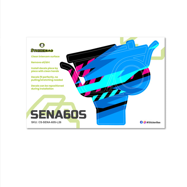 For Sena 60S Skin Stickers Communication System Protection Graphics Decal L26 Abstract Blue Motorcycle Accessories