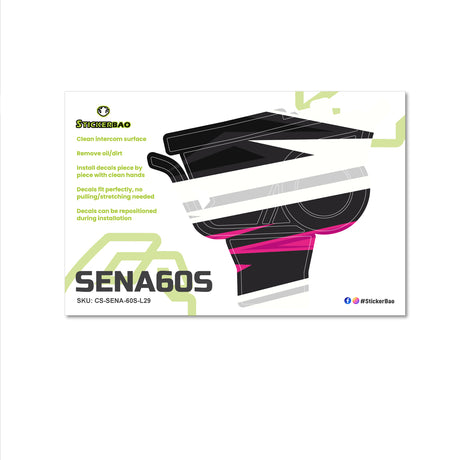 For Sena 60S Skin Stickers Communication System Protection Graphics Decal L29 Abstract Black White Motorcycle Accessories
