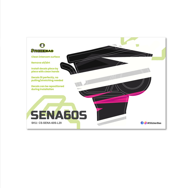 For Sena 60S Skin Stickers Communication System Protection Graphics Decal L29 Abstract Black White Motorcycle Accessories