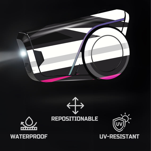 For Sena 60S Skin Stickers Communication System Protection Graphics Decal L29 Abstract Black White Motorcycle Accessories