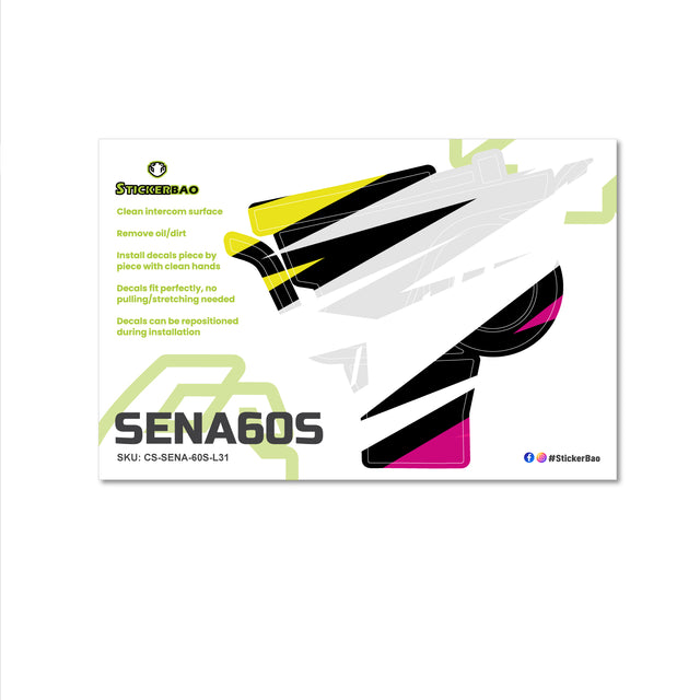 For Sena 60S Skin Stickers Communication System Protection Graphics Decal L31 Abstract Black White Motorcycle Accessories