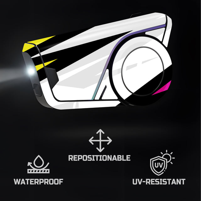 For Sena 60S Skin Stickers Communication System Protection Graphics Decal L31 Abstract Black White Motorcycle Accessories