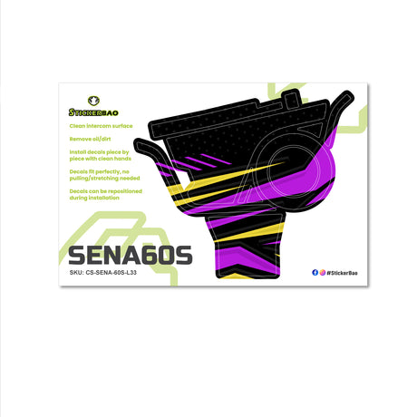 For Sena 60S Skin Stickers Communication System Protection Graphics Decal L33 Abstract Purple Black Motorcycle Accessories