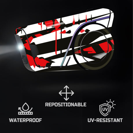 For Sena 60S Skin Stickers Communication System Protection Graphics Decal L34 Abstract Red White Motorcycle Accessories