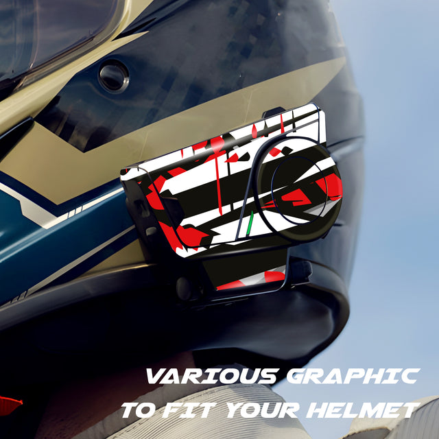 For Sena 60S Skin Stickers Communication System Protection Graphics Decal L34 Abstract Red White Motorcycle Accessories
