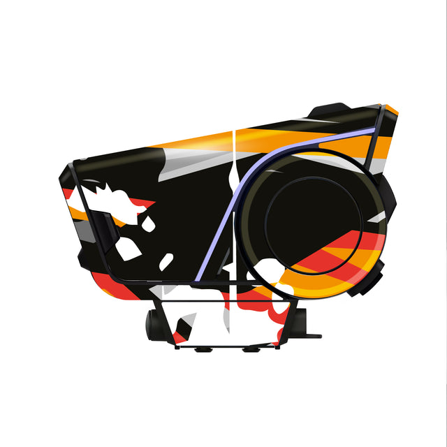 For Sena 60S Skin Stickers Communication System Protection Graphics Decal L35 Abstract Orange Black Motorcycle Accessories