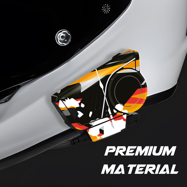 For Sena 60S Skin Stickers Communication System Protection Graphics Decal L35 Abstract Orange Black Motorcycle Accessories