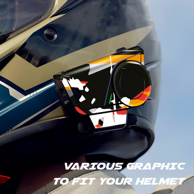 For Sena 60S Skin Stickers Communication System Protection Graphics Decal L35 Abstract Orange Black Motorcycle Accessories