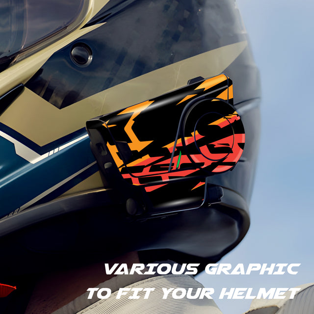 For Sena 60S Skin Stickers Communication System Protection Graphics Decal L36 Abstract Orange Black Motorcycle Accessories
