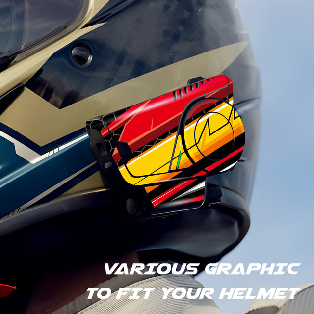 For Sena 60S Skin Stickers Communication System Protection Graphics Decal L37 Abstract Red Yellow Motorcycle Accessories
