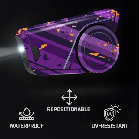 For Sena 60S Skin Stickers Communication System Protection Graphics Decal L38 Abstract Purple Black Motorcycle Accessories