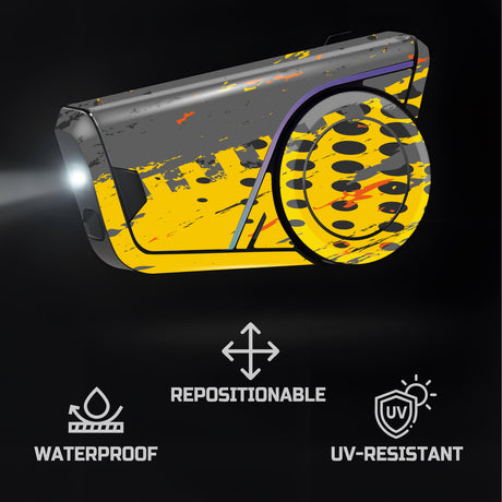 For Sena 60S Skin Stickers Communication System Protection Graphics Decal L39 Abstract Yellow Gray Motorcycle Accessories