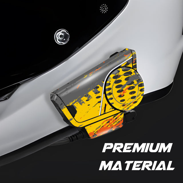 For Sena 60S Skin Stickers Communication System Protection Graphics Decal L39 Abstract Yellow Gray Motorcycle Accessories