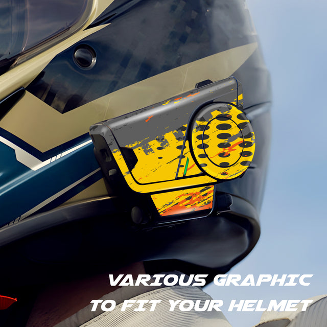 For Sena 60S Skin Stickers Communication System Protection Graphics Decal L39 Abstract Yellow Gray Motorcycle Accessories