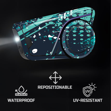 For Sena 60S Skin Stickers Communication System Protection Graphics Decal L40 Abstract Green Motorcycle Accessories
