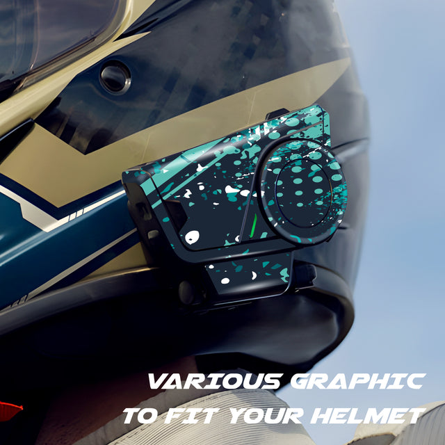 For Sena 60S Skin Stickers Communication System Protection Graphics Decal L40 Abstract Green Motorcycle Accessories