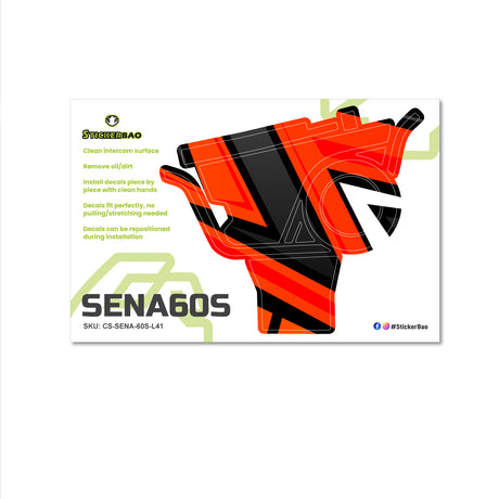 For Sena 60S Skin Stickers Communication System Protection Graphics Decal L41 Abstract Orange Motorcycle Accessories