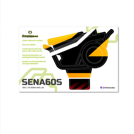 For Sena 60S Skin Stickers Communication System Protection Graphics Decal L42 Abstract Orange Black Motorcycle Accessories