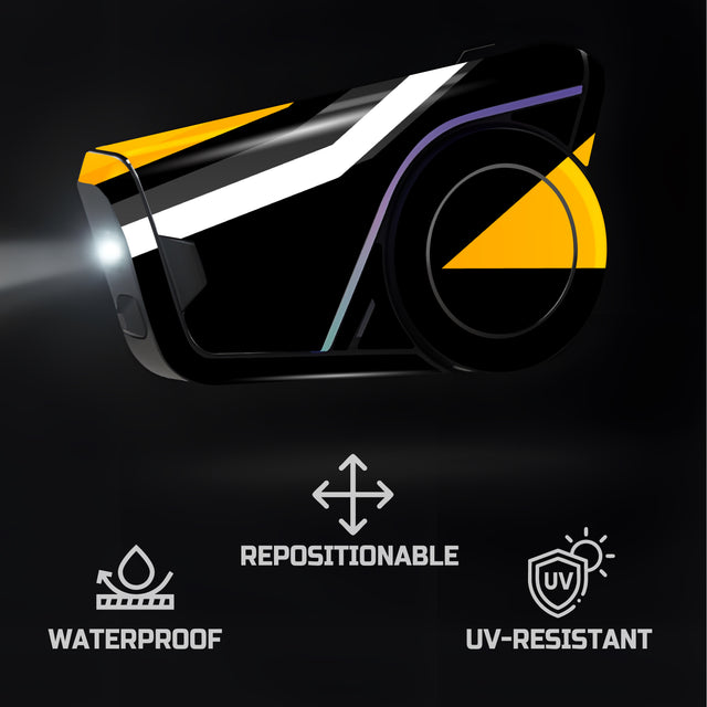 For Sena 60S Skin Stickers Communication System Protection Graphics Decal L42 Abstract Orange Black Motorcycle Accessories