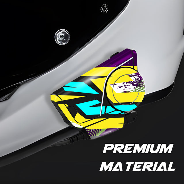 For Sena 60S Skin Stickers Communication System Protection Graphics Decal L43 Abstract Yellow Blue Motorcycle Accessories