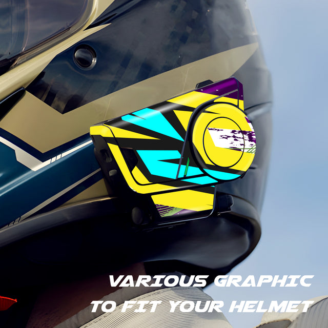 For Sena 60S Skin Stickers Communication System Protection Graphics Decal L43 Abstract Yellow Blue Motorcycle Accessories