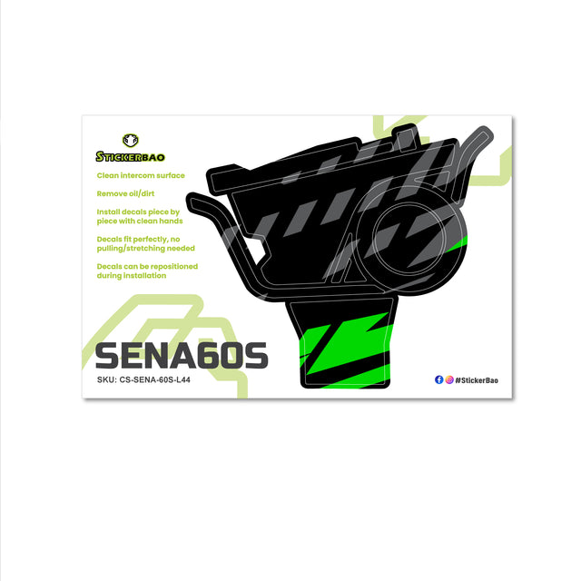 For Sena 60S Skin Stickers Communication System Protection Graphics Decal L44 Abstract Black Gray Motorcycle Accessories