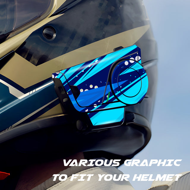For Sena 60S Skin Stickers Communication System Protection Graphics Decal L45 Abstract Blue Motorcycle Accessories