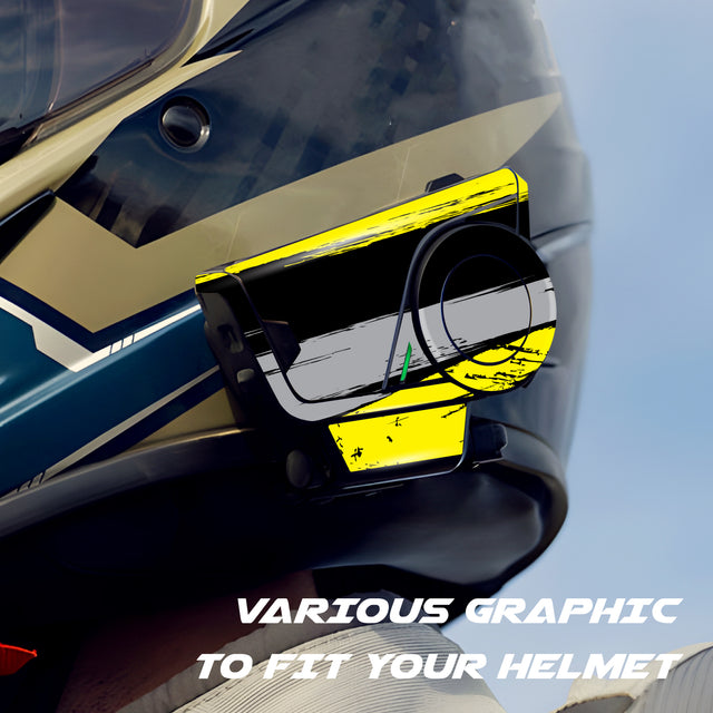 For Sena 60S Skin Stickers Communication System Protection Graphics Decal L47 Abstract Yellow Gray Motorcycle Accessories