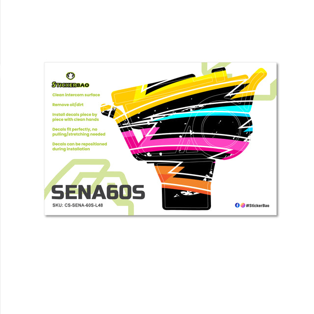 For Sena 60S Skin Stickers Communication System Protection Graphics Decal L48 Abstract Colorful Motorcycle Accessories