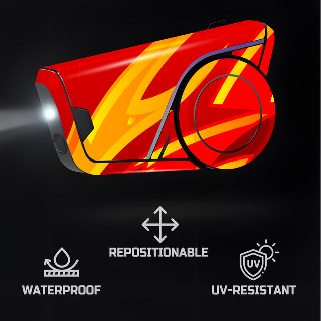 For Sena 60S Skin Stickers Communication System Protection Graphics Decal L49 Abstract Orange Red Motorcycle Accessories