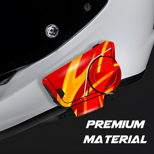 For Sena 60S Skin Stickers Communication System Protection Graphics Decal L49 Abstract Orange Red Motorcycle Accessories