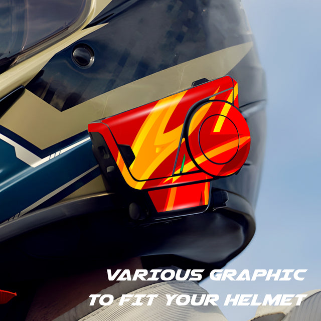 For Sena 60S Skin Stickers Communication System Protection Graphics Decal L49 Abstract Orange Red Motorcycle Accessories