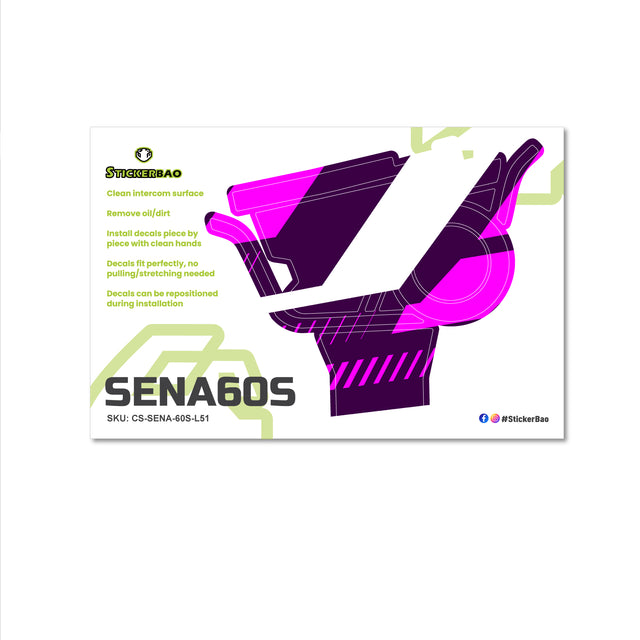 For Sena 60S Skin Stickers Communication System Protection Graphics Decal L51 Abstract Purple Motorcycle Accessories