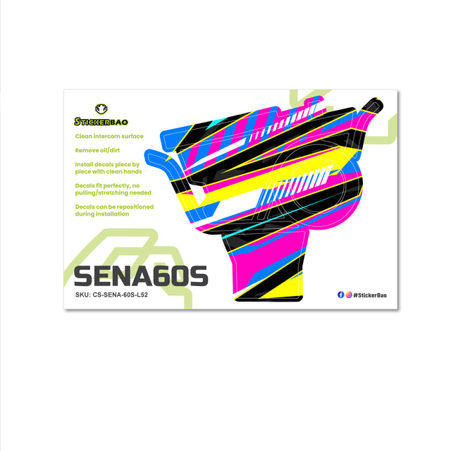 For Sena 60S Skin Stickers Communication System Protection Graphics Decal L52 Abstract Colorful Motorcycle Accessories