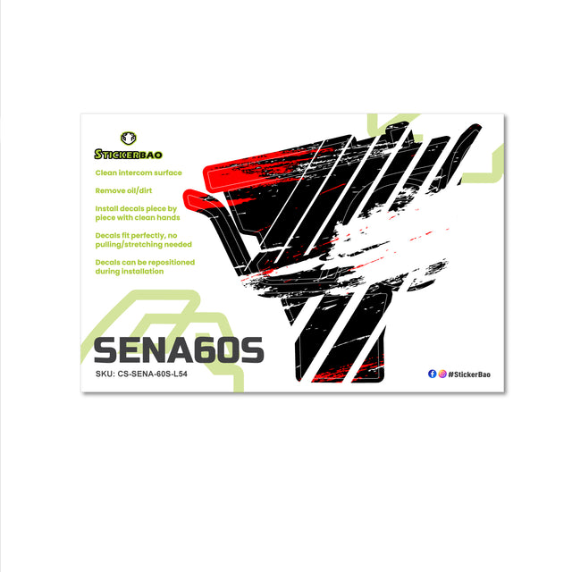 For Sena 60S Skin Stickers Communication System Protection Graphics Decal L54 Abstract Black White Motorcycle Accessories