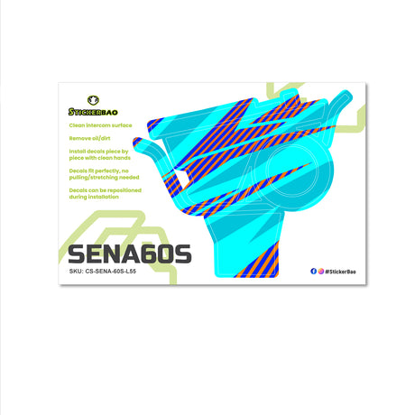 For Sena 60S Skin Stickers Communication System Protection Graphics Decal L55 Abstract Blue Purple Motorcycle Accessories