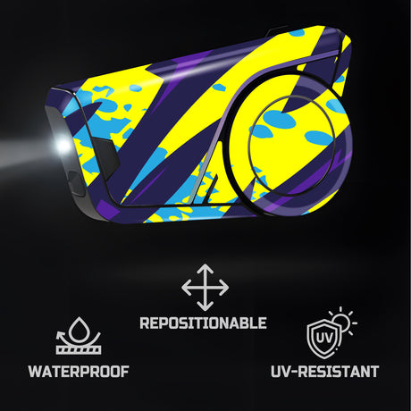 For Sena 60S Skin Stickers Communication System Protection Graphics Decal L56 Abstract Yellow Blue Motorcycle Accessories