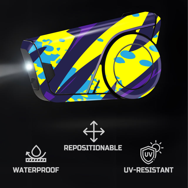For Sena 60S Skin Stickers Communication System Protection Graphics Decal L56 Abstract Yellow Blue Motorcycle Accessories