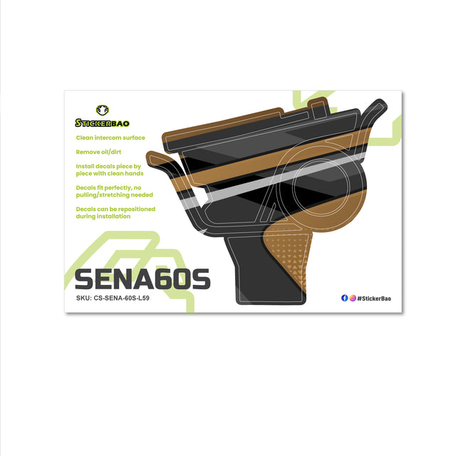 For Sena 60S Skin Stickers Communication System Protection Graphics Decal L59 Abstract Brown Gray Motorcycle Accessories