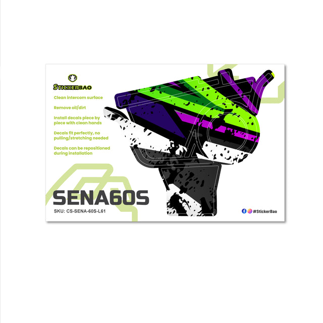 For Sena 60S Skin Stickers Communication System Protection Graphics Decal L61 Abstract Colorful Motorcycle Accessories