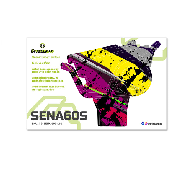 For Sena 60S Skin Stickers Communication System Protection Graphics Decal L62 Abstract Colorful Motorcycle Accessories