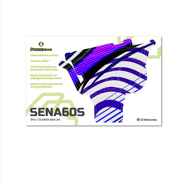 For Sena 60S Skin Stickers Communication System Protection Graphics Decal L64 Abstract Purple Motorcycle Accessories