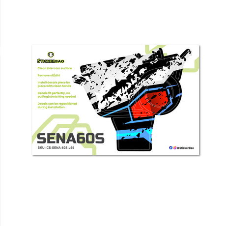 For Sena 60S Skin Stickers Communication System Protection Graphics Decal L65 Abstract Black White Motorcycle Accessories